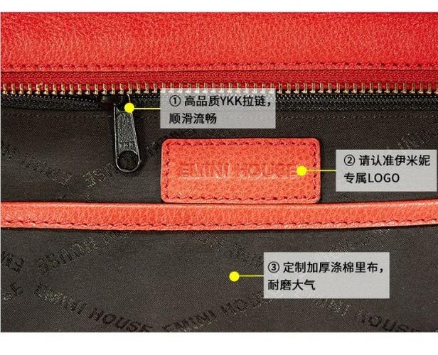伊米妮女包2016秋季头层荔枝纹五金装饰锁牛皮时尚翅膀单肩手提包
